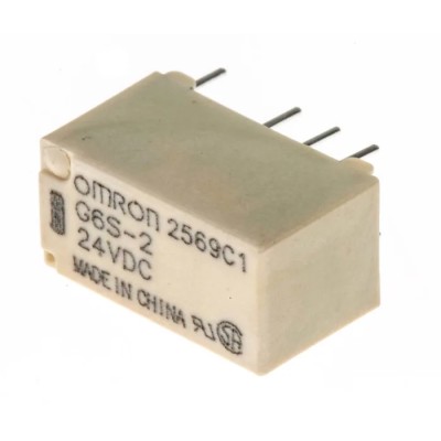 Omron PCB Signal Relay 24V DC Coil 2A DPDT Compact Surface Mount G6S-2 DC24