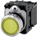 Siemens SIRIUS ACT Illuminated Push Button Complete Unit, Panel Mount, 22 mm Cutout, Yellow, SPST 3SU1152-0AB30-1BA0