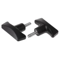 RS PRO Black Duroplast 2-Arm Clamping Knob M8 Threaded Stud 25mm Thread Length 72 mm Diameter 267-0869