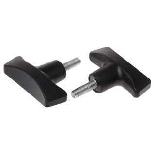 RS PRO Black Duroplast 2-Arm Clamping Knob M8 Threaded Stud 25mm Thread Length 72 mm Diameter 267-0869