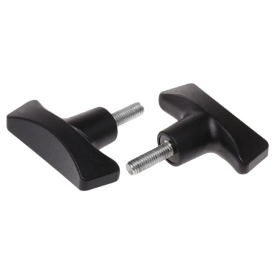 RS PRO Black Duroplast 2-Arm Clamping Knob M8 Threaded Stud 25mm Thread Length 72 mm Diameter 267-0869