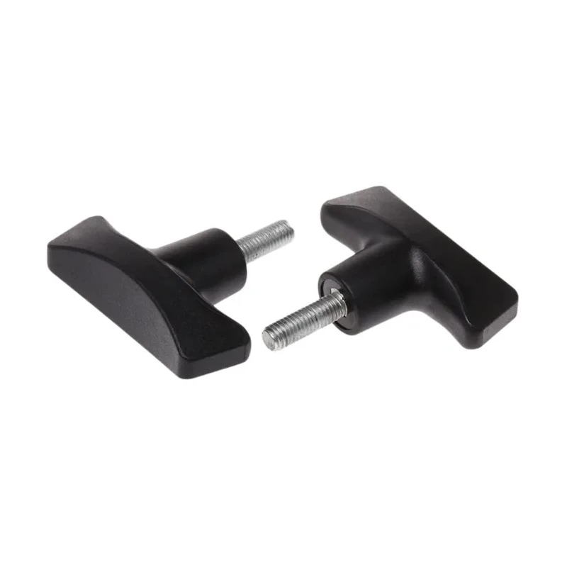 RS PRO Black Duroplast 2-Arm Clamping Knob M8 Threaded Stud 25mm Thread Length 72 mm Diameter 267-0869