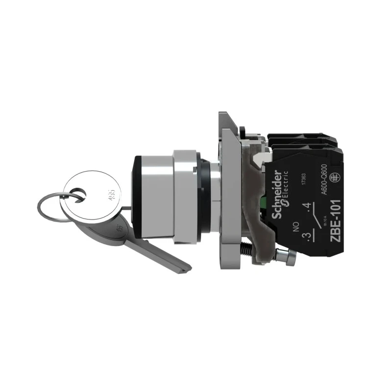 Schneider Electric IP66, IP67, IP69K 3-Position Key Switch 2 NO Contacts 100 mA 1.2A 600V AC/DC Screw Terminal XB4BG03