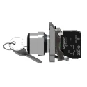 Schneider Electric IP66, IP67, IP69K Two-Position Key Switch, 1 NO Contact, 100 mA, 1.2 A, 2-Way, 455-Key XB4BG61