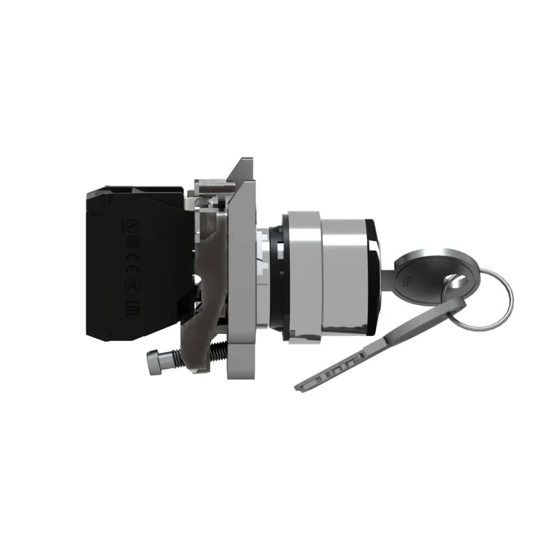 Schneider Electric IP66, IP67, IP69K Two-Position Key Switch, 1 NO Contact, 100 mA, 1.2 A, 2-Way, 455-Key XB4BG61
