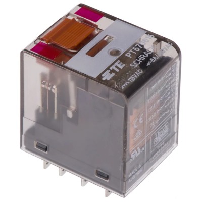 TE Connectivity PCB Power Relay, 115V AC Coil, 6A Switching Current, 4PDT PT570615 9-1419111-0