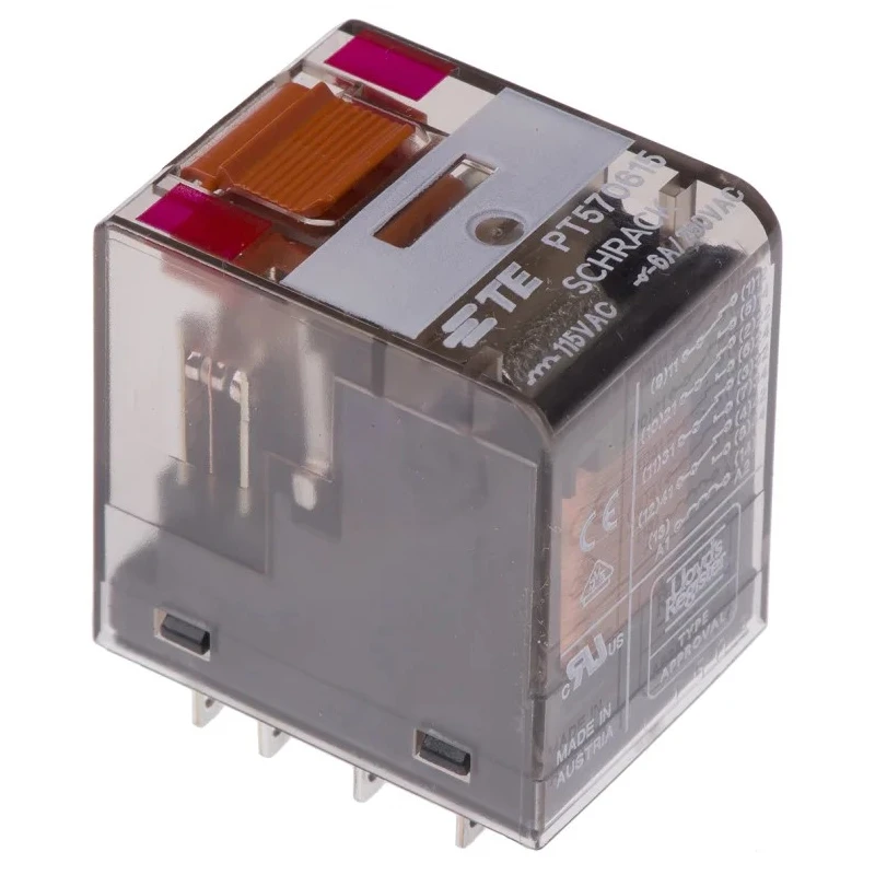 TE Connectivity PCB Power Relay, 115V AC Coil, 6A Switching Current, 4PDT PT570615 9-1419111-0