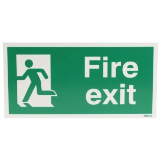 RS PRO Polyvinyl Chloride Fire Exit English Exit Sign 338-1655