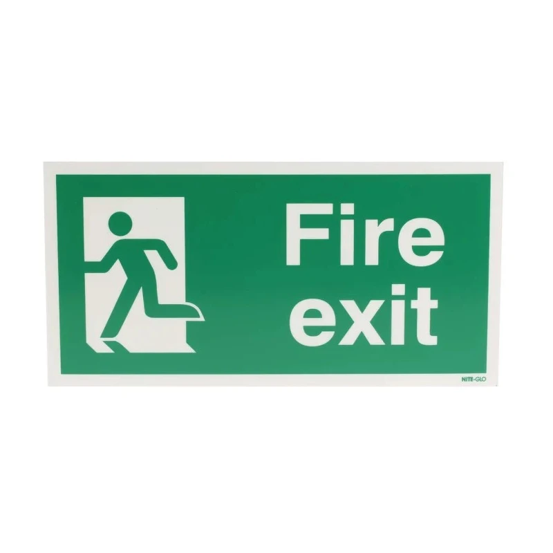 RS PRO Polyvinyl Chloride Fire Exit English Exit Sign 338-1655