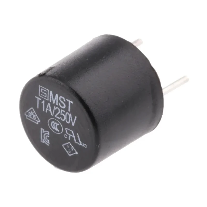 Schurter Non-Resettable Fuse Radial Mount 1A Current Rating 250V AC Thermoplastic Body MST 250 Series 0034.6615