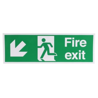 RS PRO Vinyl Fire Exit Sign, English Text, Self-Adhesive Vinyl, 150mm x 450mm 370-1144