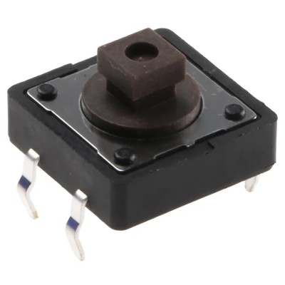 APEM Brown Tactile Switch Plunger 3.8 mm SPST-NO 50mA 12 V dc Surface DTS24NV
