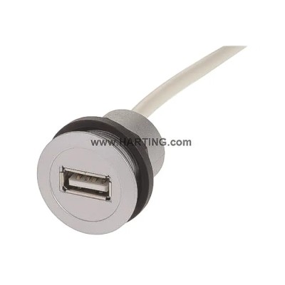 HARTING USB Connector Panel Mount Female 1 Port USB Type A to A USB 2.0 5A Current IP20 09454521921