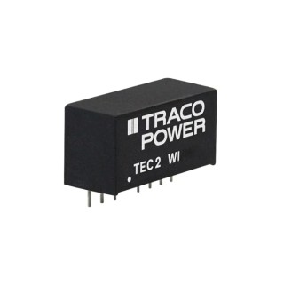 TRACOPOWER High Efficiency SIP-8 DC/DC Converter 12V, -12V Output, 83mA Current, 4.5-18V Input, 2W Power PCB TEC 2-1222WI