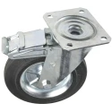 LAG Braked Swivel Castor with 230 kg Load Capacity, 200 mm Rubber Wheel, Galvanised Steel Frame S501873