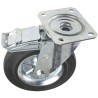 LAG Braked Swivel Castor with 230 kg Load Capacity, 200 mm Rubber Wheel, Galvanised Steel Frame S501873
