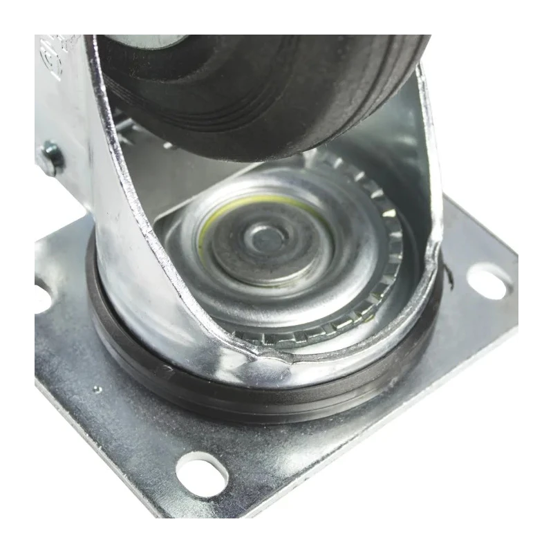LAG Braked Swivel Castor with 230 kg Load Capacity, 200 mm Rubber Wheel, Galvanised Steel Frame S501873