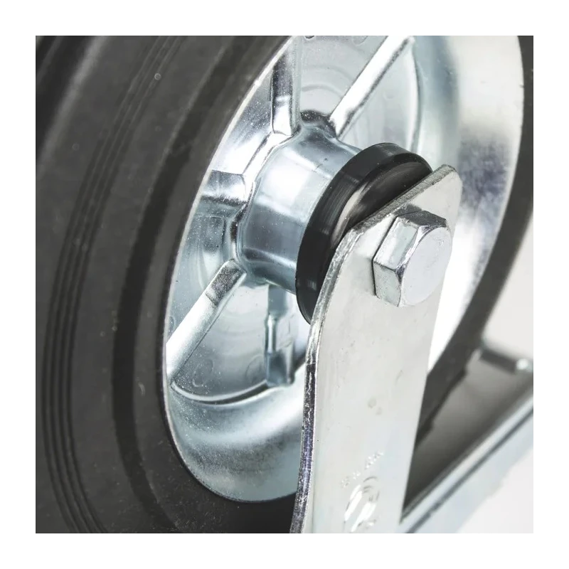 LAG Braked Swivel Castor with 230 kg Load Capacity, 200 mm Rubber Wheel, Galvanised Steel Frame S501873