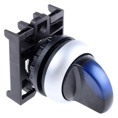 Eaton RMQ-Titan Series 2 Position Illuminated Selector Switch Head 22 mm Cutout Blue Handle IP66 78635873 M22-WRLK-B+M22-A