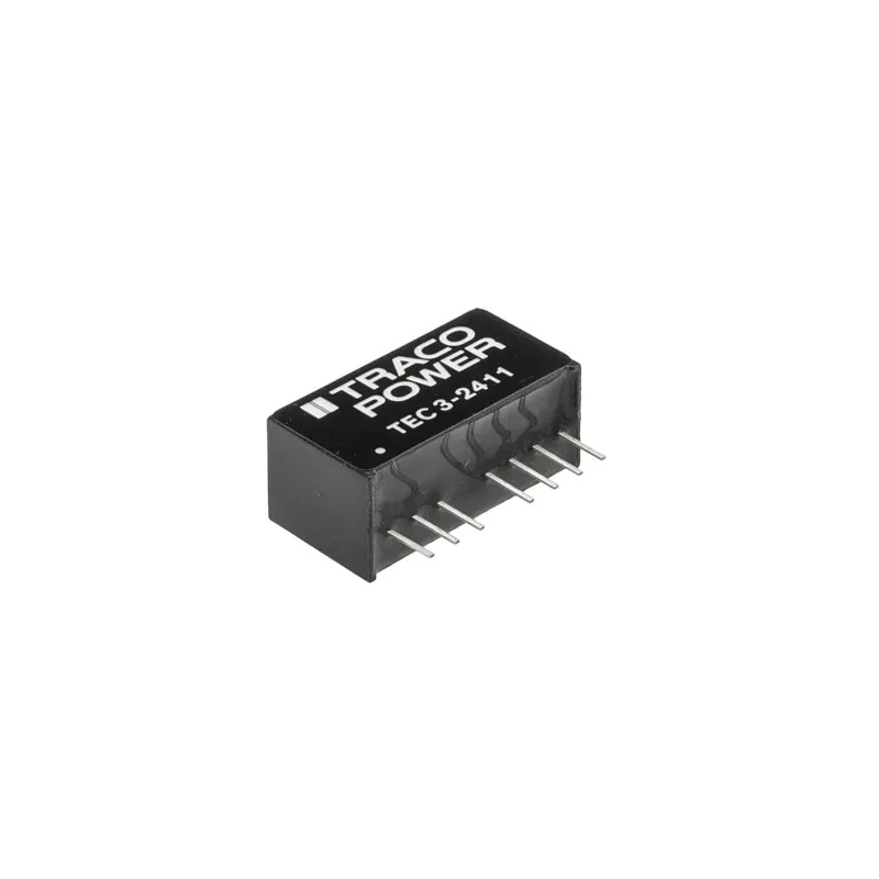 TRACOPOWER TEC 3 Series DC/DC Converter SIP-8 Package 5V DC 600mA Output Current 18V to 36V DC Input 3W 90°C Max TEC 3-2411