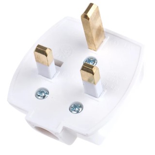 Legrand 13A 250V UK Type G Mains Plug White Thermoplastic Cable Screw Termination 0 503 26
