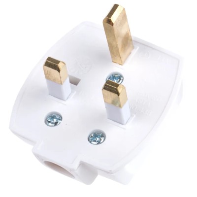 Legrand 13A 250V UK Type G Mains Plug White Thermoplastic Cable Screw Termination 0 503 26