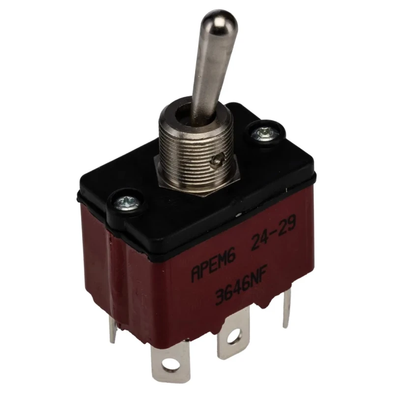 APEM Toggle Switch Panel Mount On-On DPST Tab Terminal 28 V dc 28 V ac 3646NF/2
