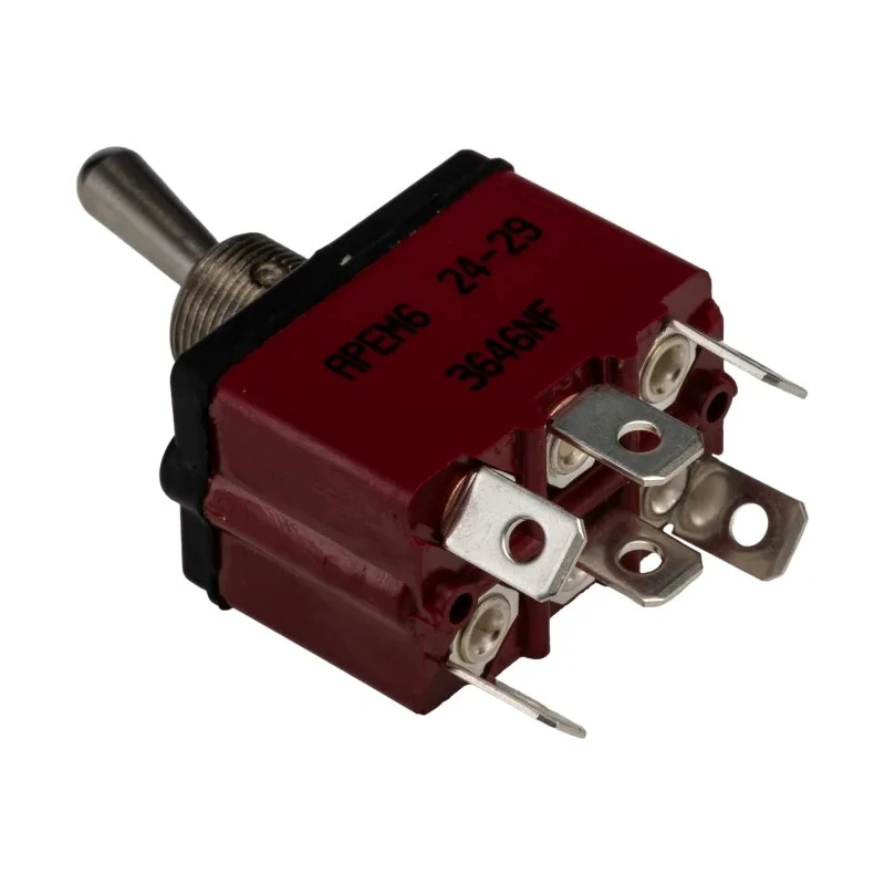 APEM Toggle Switch Panel Mount On-On DPST Tab Terminal 28 V dc 28 V ac 3646NF/2
