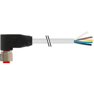 RS PRO Female 8 Way Right Angle to Unterminated Sensor Actuator Cable, 5 m, Polyurethane Jacket, 30V 174-7872