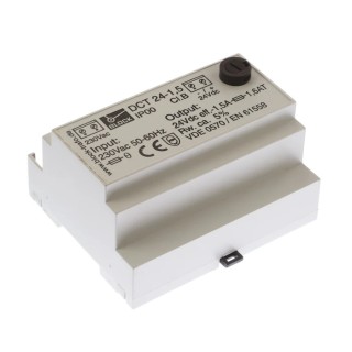 Block Linear DIN Rail Power Supply 230V AC Input 24V DC, 1.50A Output, 36W Power DCT24/1.5