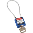 RS PRO Blue 1-Lock Lockout Rugged Reinforced Nylon Body with Sheathed Steel Cable Keyed COMPACT CABLE PADLOCK BLUE 20CM KD