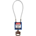 RS PRO Blue 1-Lock Lockout Rugged Reinforced Nylon Body with Sheathed Steel Cable Keyed COMPACT CABLE PADLOCK BLUE 20CM KD