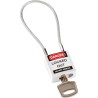 Brady White Rugged Reinforced Nylon Body Compact Cable Padlock with Sheathed Steel Cable COMPACT CABLE PADLOCK WHITE 20CM KD