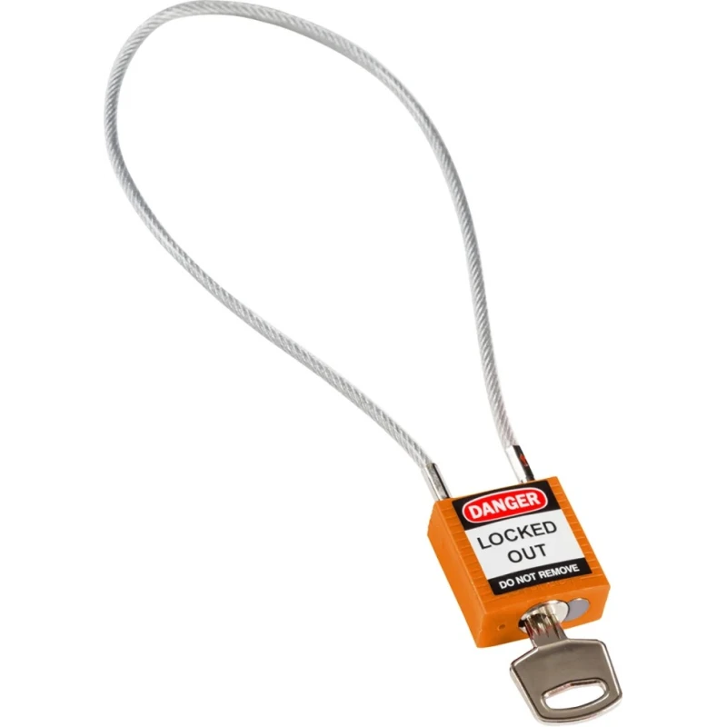 Brady Orange Rugged Reinforced Nylon Body Compact Cable Padlock with Sheathed Steel COMPACT CABLE PADLOCK ORANGE 40CM KD