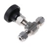 Parker Stainless Steel Needle Valve Inline 1/4in Double Ferrule Tube Fitting Ends, Hard Seat Stem, Teflon Packing M6A-V4LR-SS