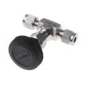 Parker Stainless Steel Needle Valve Inline 1/4in Double Ferrule Tube Fitting Ends, Hard Seat Stem, Teflon Packing M6A-V4LR-SS