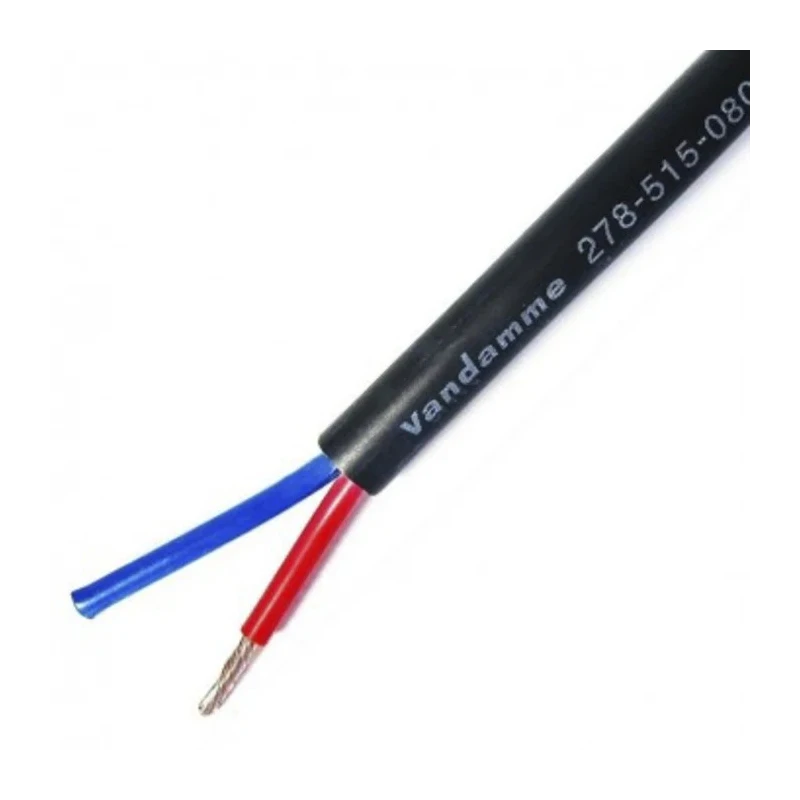 Van Damme 2 Core Audio Cable Grey 100m Oxygen-Free Copper Low Smoke Zero Halogen Jacket 278-515-080