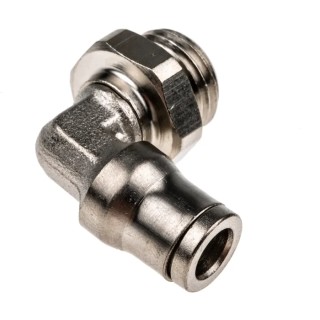 Legris Pneumatic Threaded-to-Tube Fitting Male G 1/4 in Push In 6 mm Nickel Plated Brass LF3600