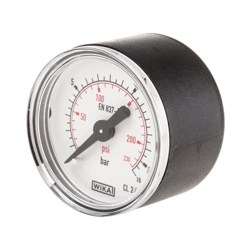 WIKA 40 mm Type R Pressure Gauge Plastic Case 16 bar Accuracy ±1.6% 7833526