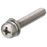 Yahata Neji Stainless Steel Pan Head Sems Screw with Plain Washer 12 mm Length M4X12