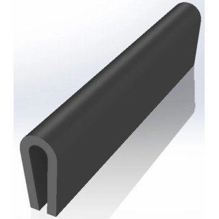 RS PRO Black Ethylene Propylene Diene Monomer Edge Protection D-Type Rubber Strip, 20m Length, 6mm Width, 13mm 175-2574