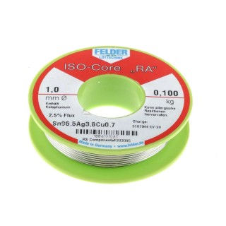 Felder Lottechnik Lead Free Solder Wire 1 mm Diameter, 217 °C Melting Point 18.841.01037