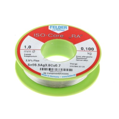 Felder Lottechnik Lead Free Solder Wire 1 mm Diameter, 217 °C Melting Point 18.841.01037
