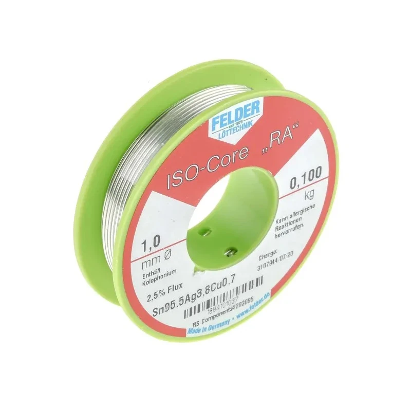 Felder Lottechnik Lead Free Solder Wire 1 mm Diameter, 217 °C Melting Point 18.841.01037