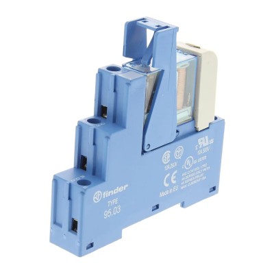 Finder 48 Series Interface Relay, DIN Rail Mount, 24V DC Coil, SPDT Contact, 22.2 mA Coil Current 48.31.7.024.0050SPA