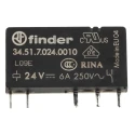 Finder Power Relay 24V DC Coil, 6A Switching Current, SPDT, PCB Mount 34.51.7.024.0010