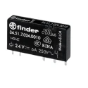 Finder Power Relay 24V DC Coil, 6A Switching Current, SPDT, PCB Mount 34.51.7.024.0010