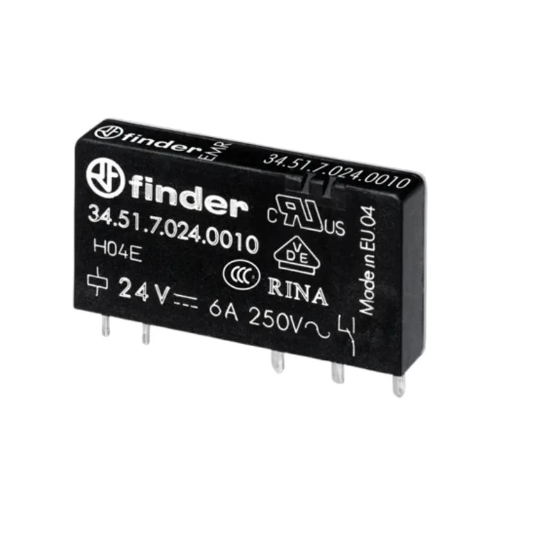 Finder Power Relay 24V DC Coil, 6A Switching Current, SPDT, PCB Mount 34.51.7.024.0010