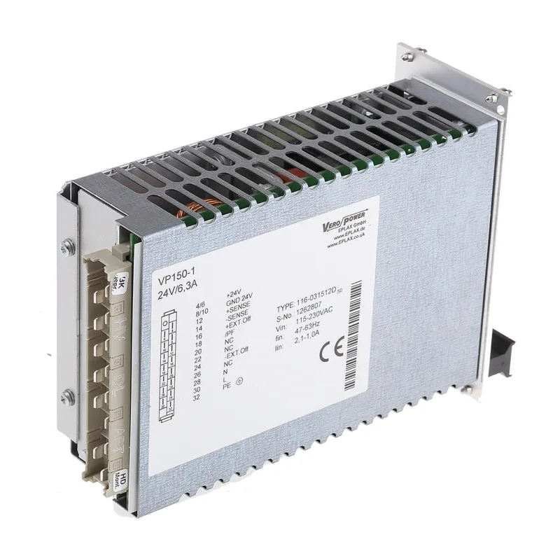 Eplax 150W Rack Mount Switching Power Supply 24V DC, 6.25A, 94-253V AC Input 116-031512D