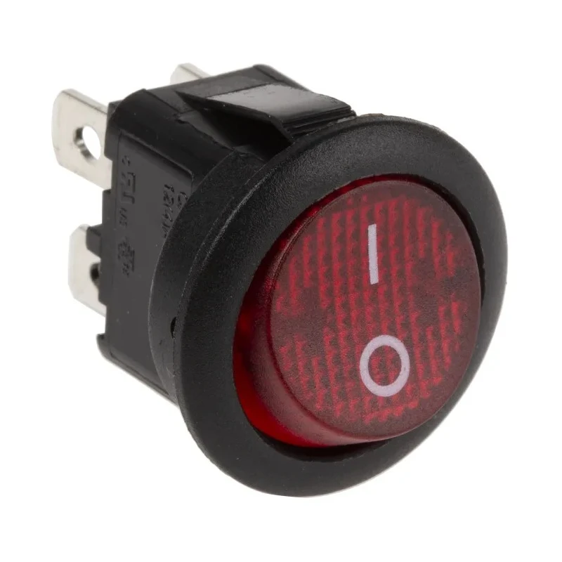 APEM Illuminated Double Pole Single Throw (DPST) On-Off Rocker Switch Panel, 12A, 28V DC, Polyamide 66 Housing MR210R5LBR